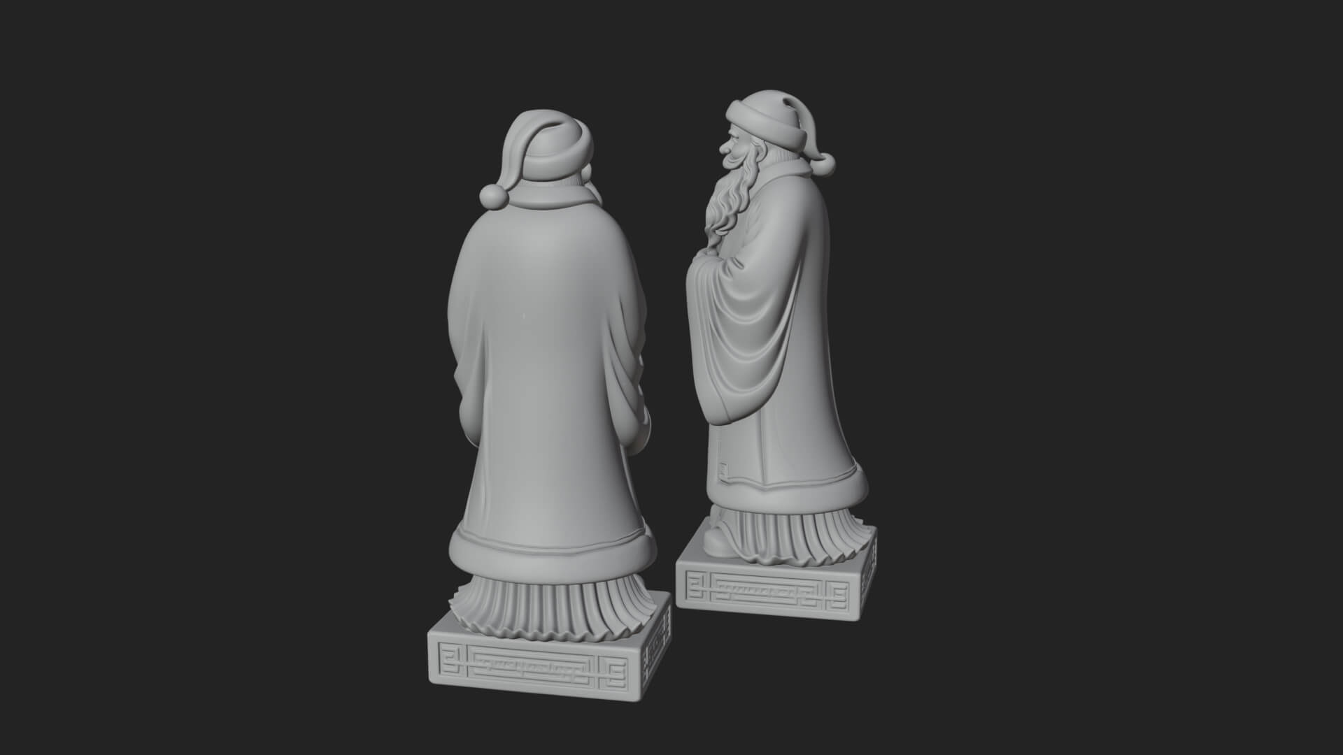 Robed Father Christmas Statue Design 7 3D Print Model 3D Model