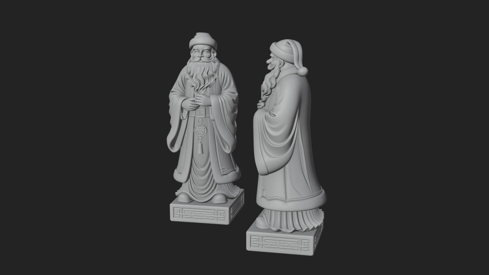 Robed Father Christmas Statue Design 7 3D Print Model 3D Model