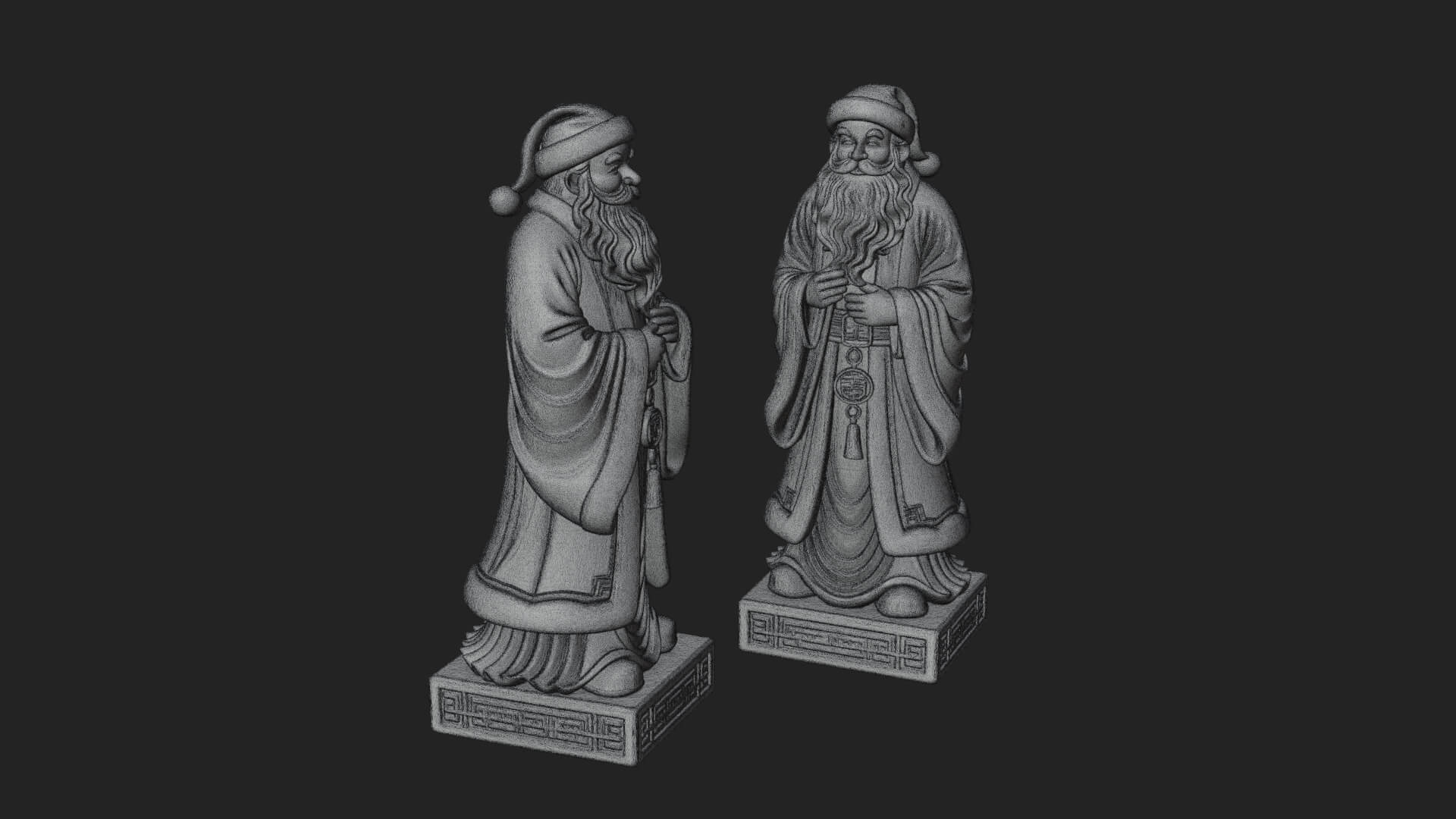 Robed Father Christmas Statue Design 7 3D Print Model 3D Model