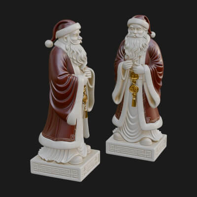 Robed Father Christmas Statue Design 7 3D Print Model