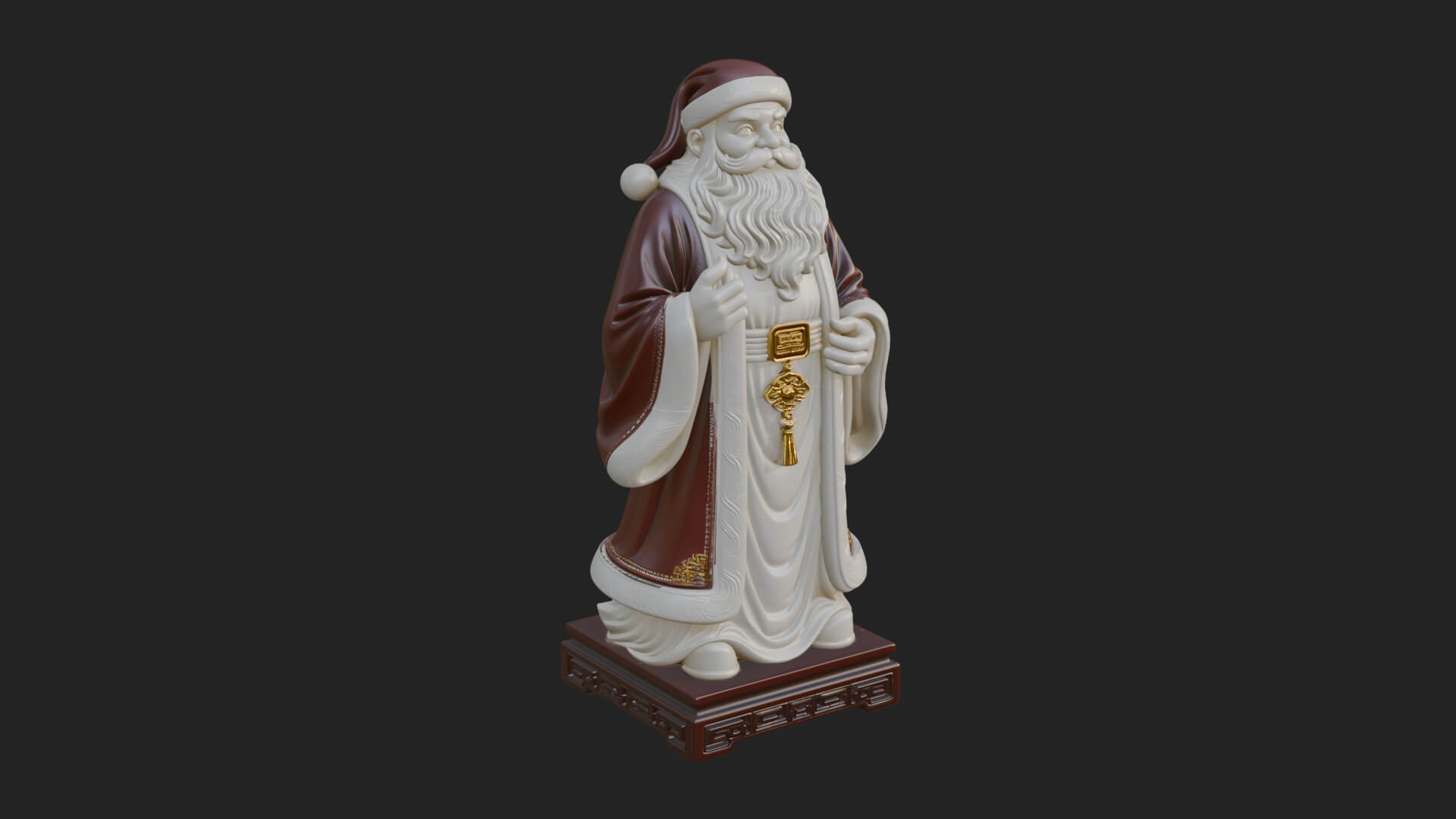 Robed Father Christmas Statue Design 8 3D Print Model 3D Model