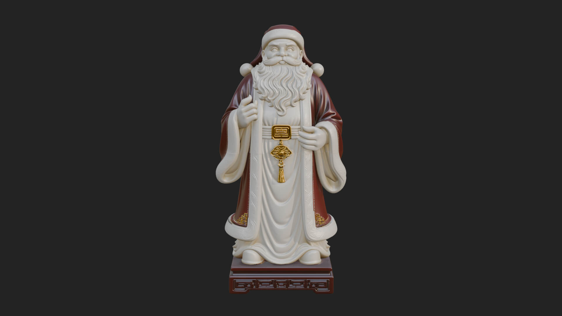 Robed Father Christmas Statue Design 8 3D Print Model 3D Model