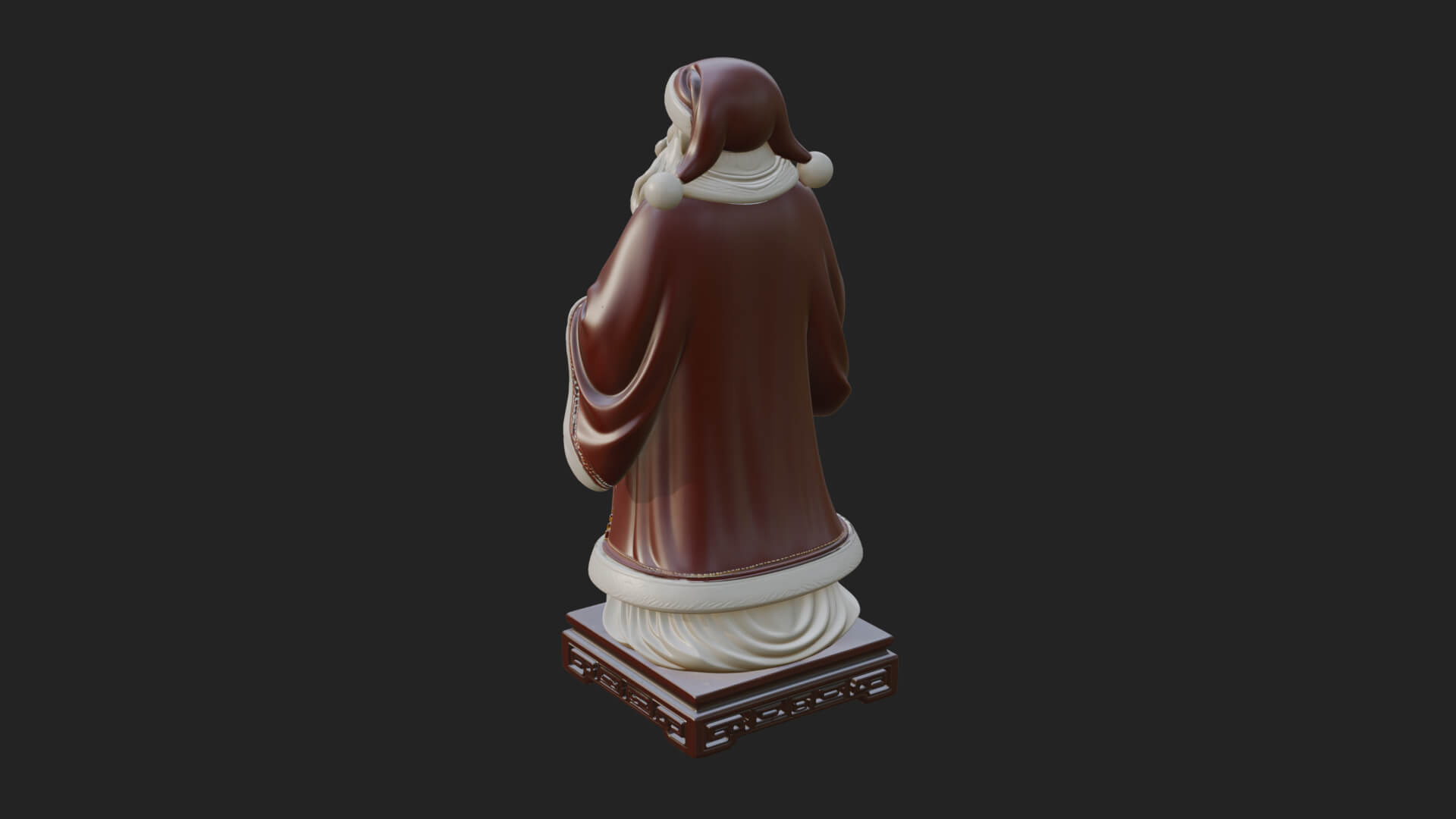 Robed Father Christmas Statue Design 8 3D Print Model 3D Model