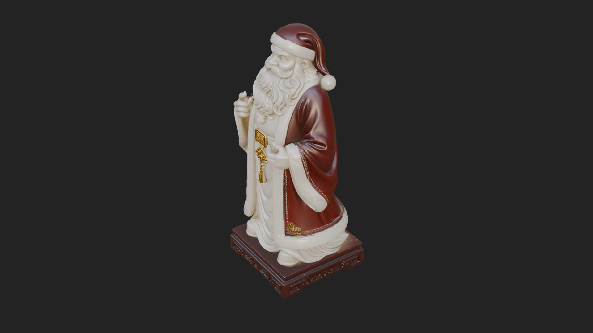 Robed Father Christmas Statue Design 8 3D Print Model 3D Model