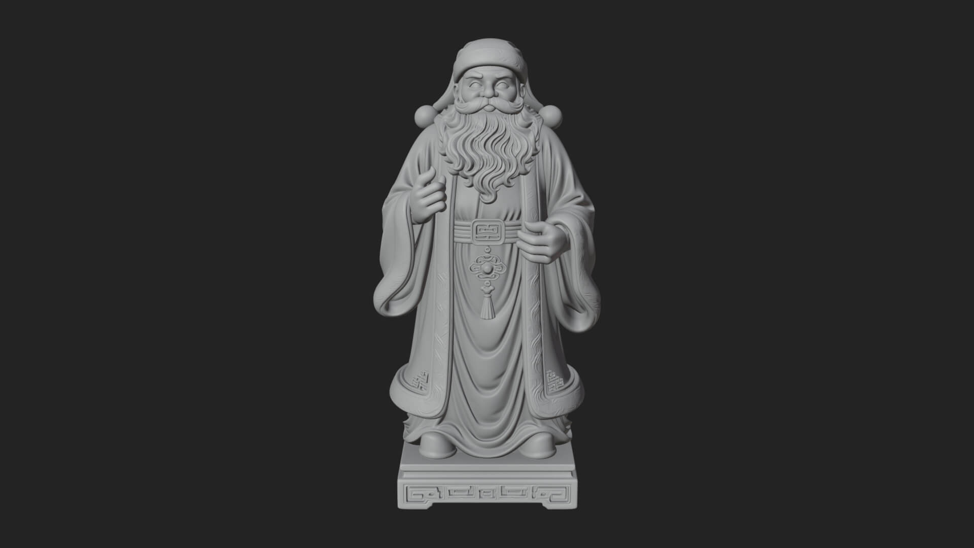 Robed Father Christmas Statue Design 8 3D Print Model 3D Model