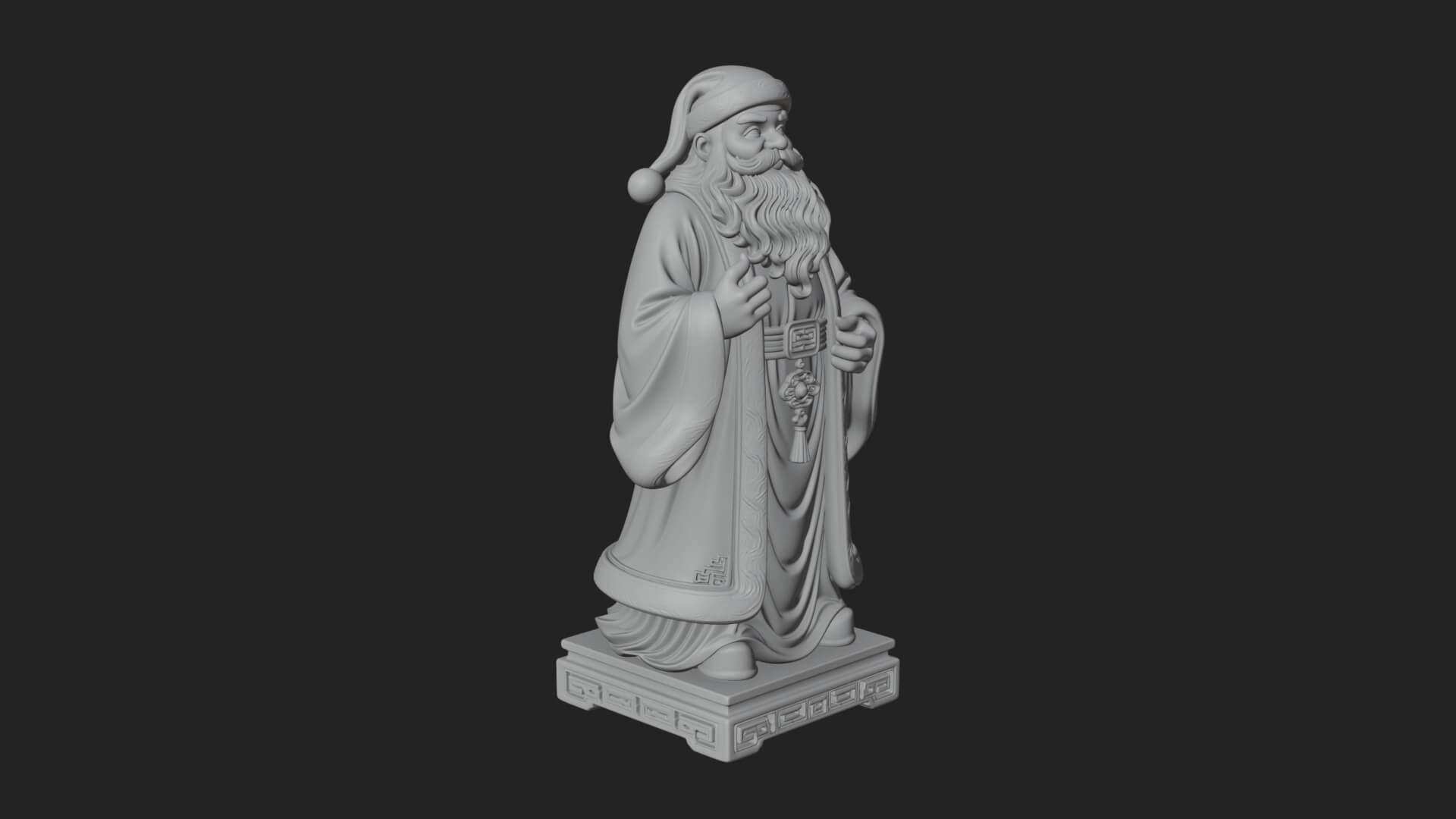 Robed Father Christmas Statue Design 8 3D Print Model 3D Model