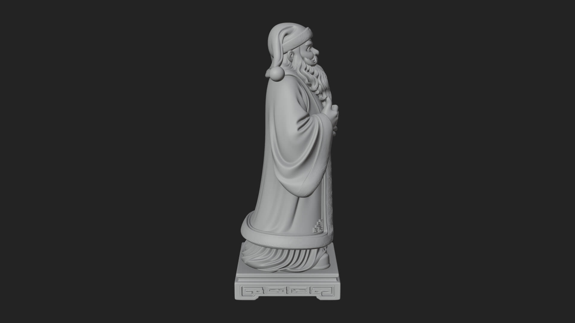 Robed Father Christmas Statue Design 8 3D Print Model 3D Model