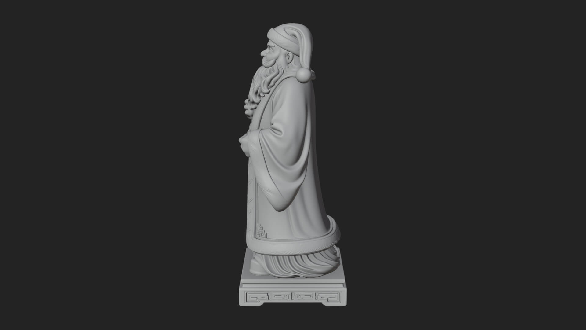 Robed Father Christmas Statue Design 8 3D Print Model 3D Model