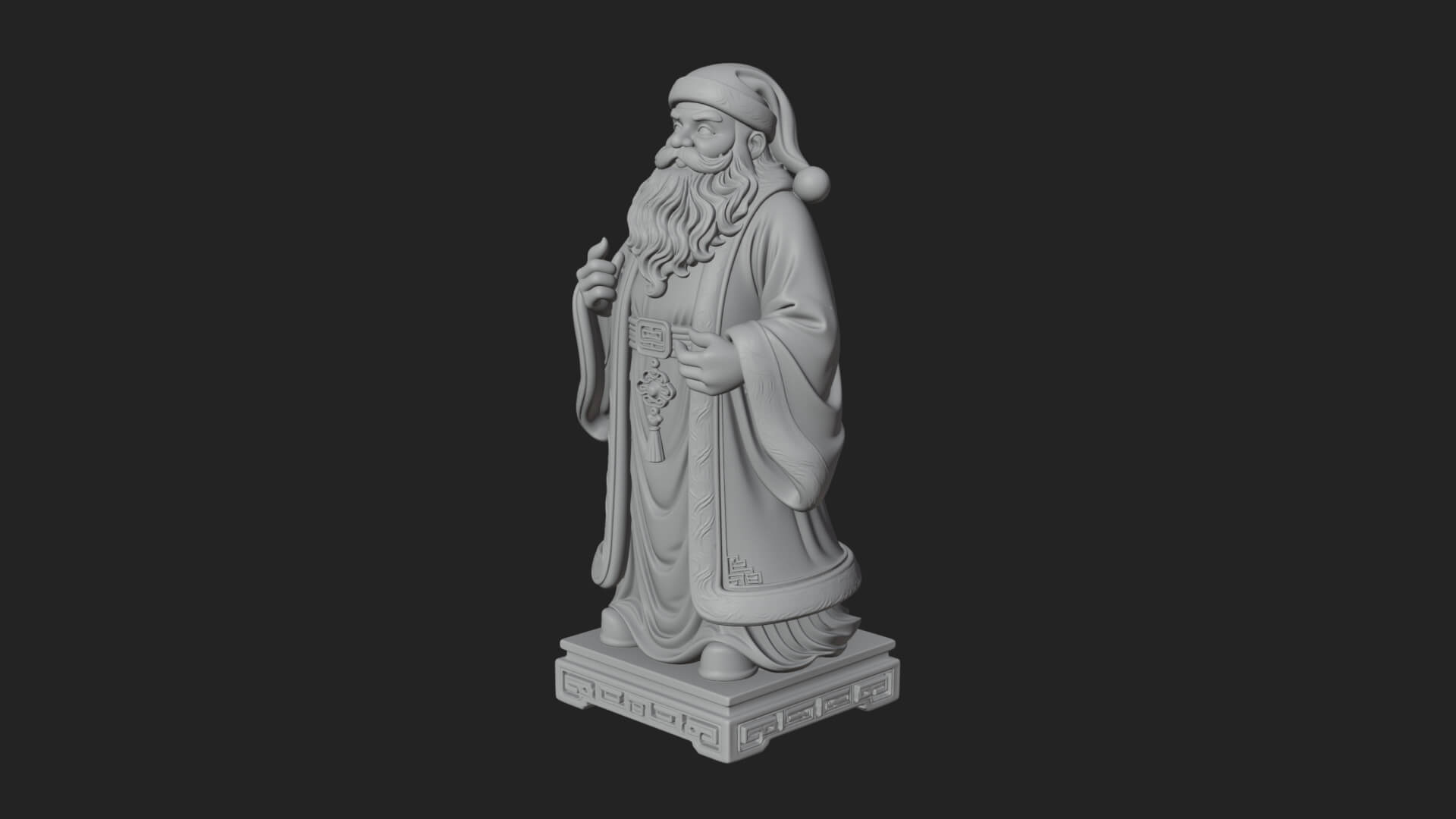 Robed Father Christmas Statue Design 8 3D Print Model 3D Model