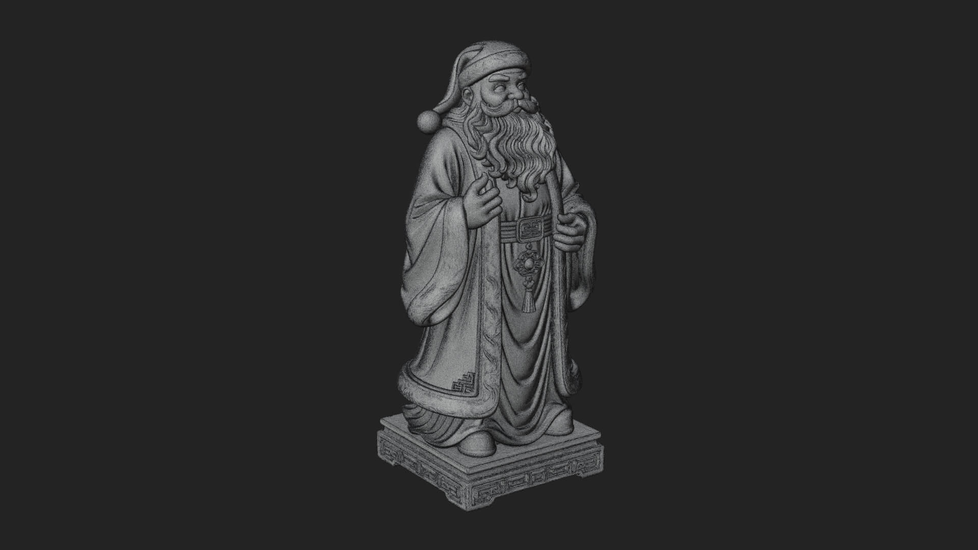Robed Father Christmas Statue Design 8 3D Print Model 3D Model