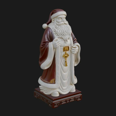 Robed Father Christmas Statue Design 8 3D Print Model