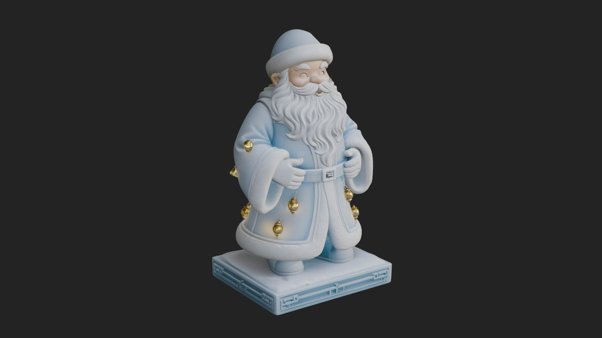 Robed Father Christmas Statue Design 9 3D Print Model 3D Model