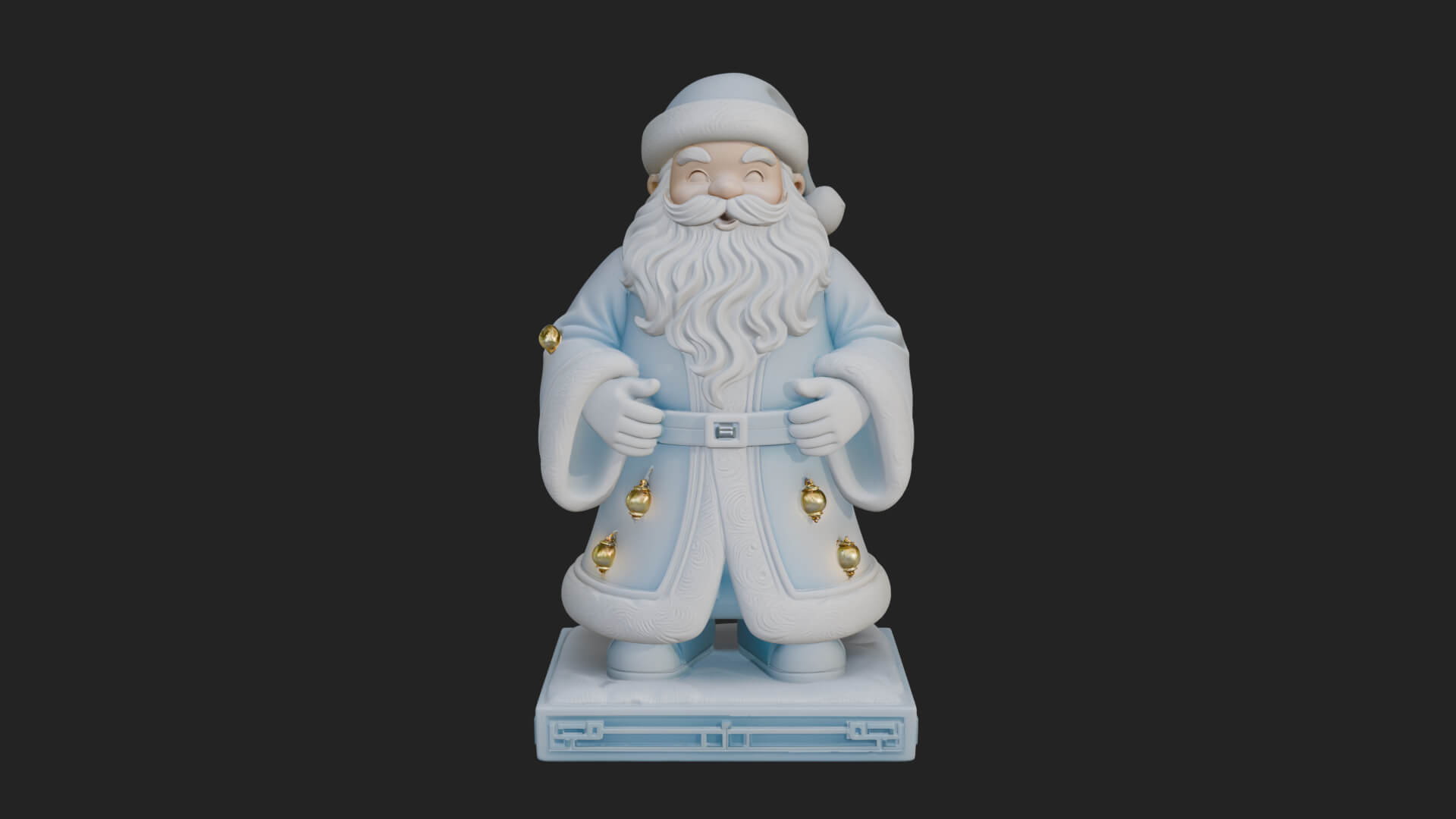 Robed Father Christmas Statue Design 9 3D Print Model 3D Model