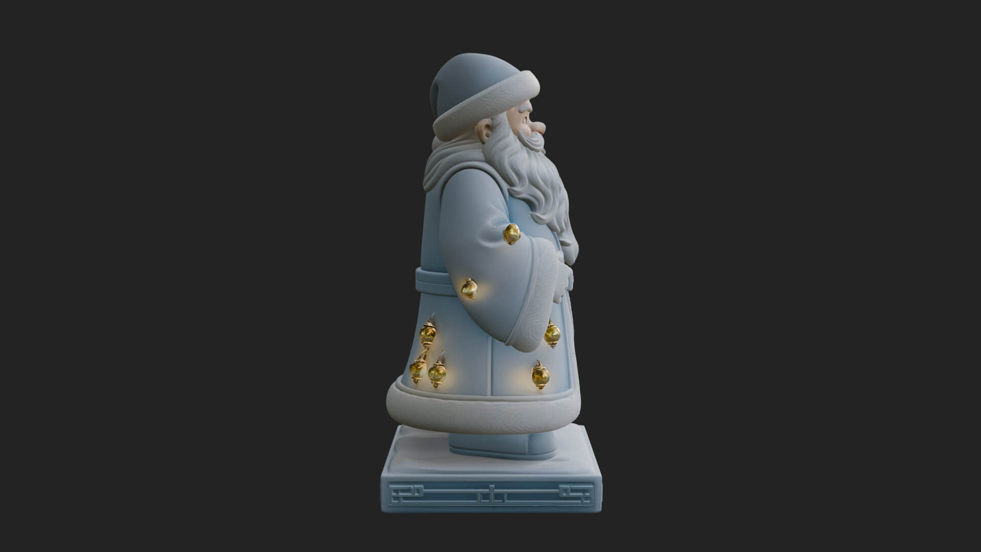 Robed Father Christmas Statue Design 9 3D Print Model 3D Model