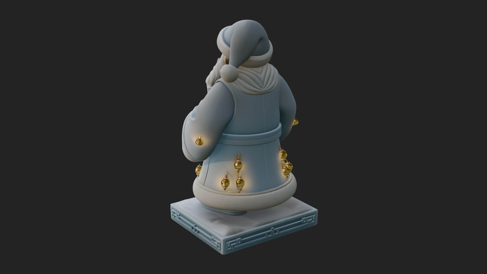 Robed Father Christmas Statue Design 9 3D Print Model 3D Model