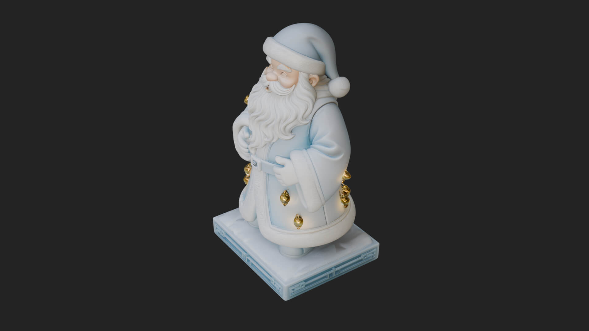 Robed Father Christmas Statue Design 9 3D Print Model 3D Model