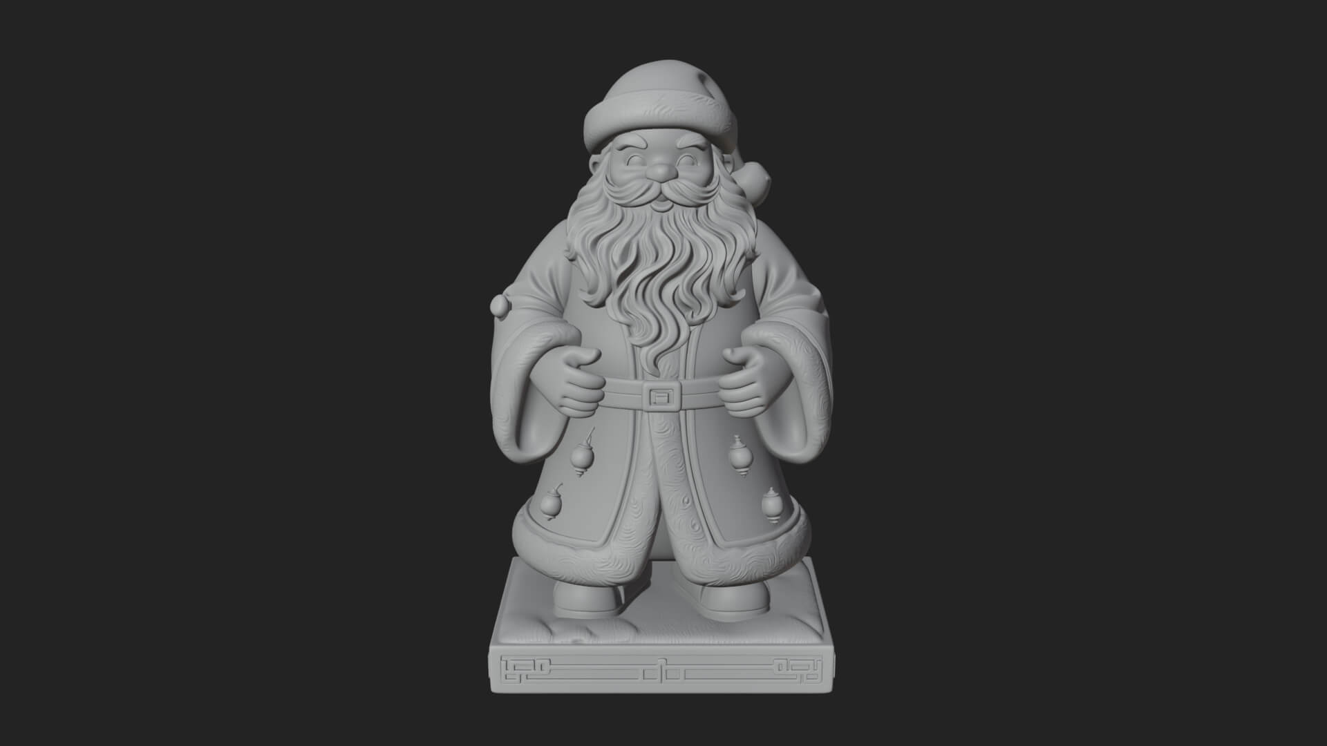 Robed Father Christmas Statue Design 9 3D Print Model 3D Model