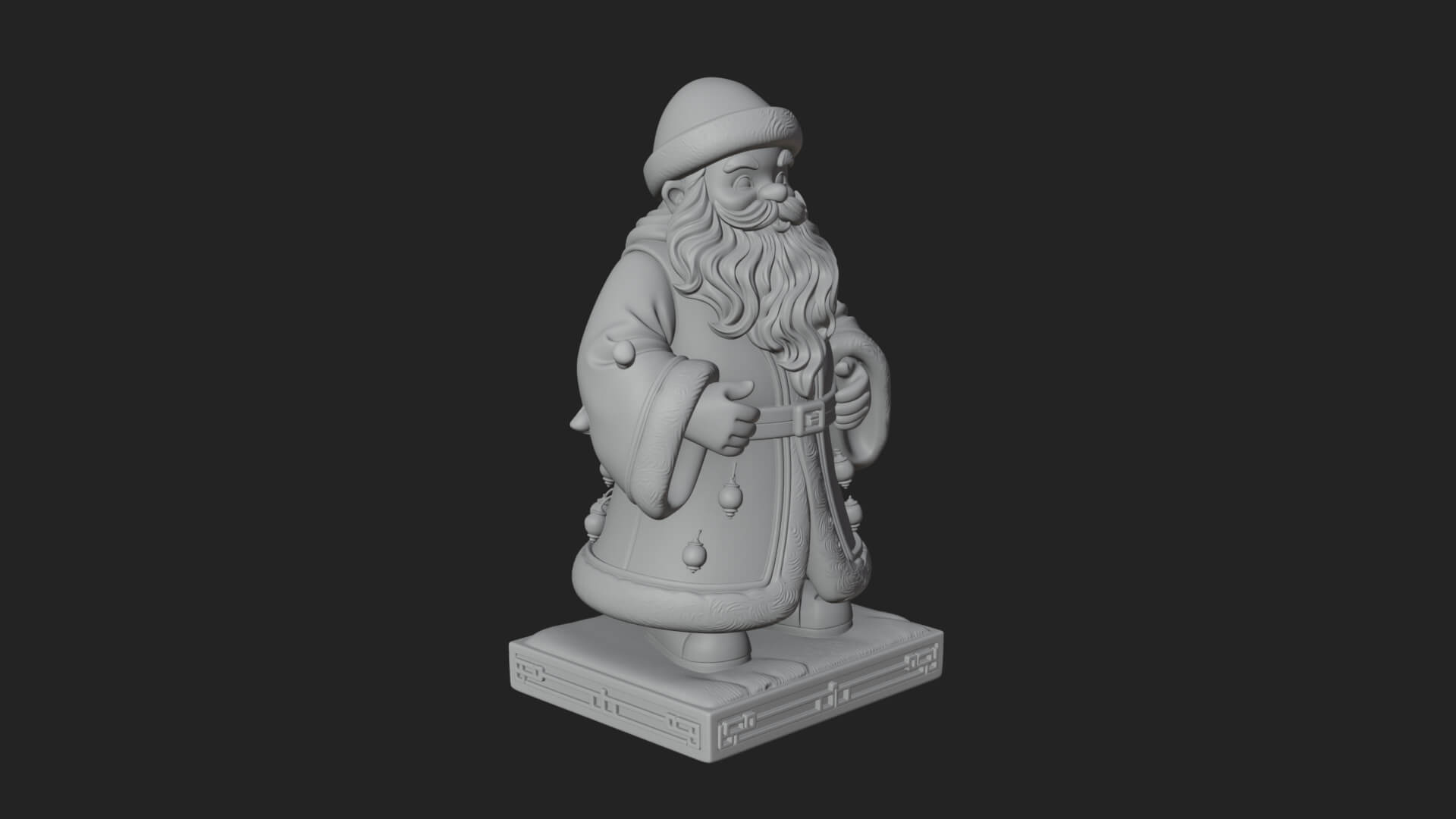 Robed Father Christmas Statue Design 9 3D Print Model 3D Model