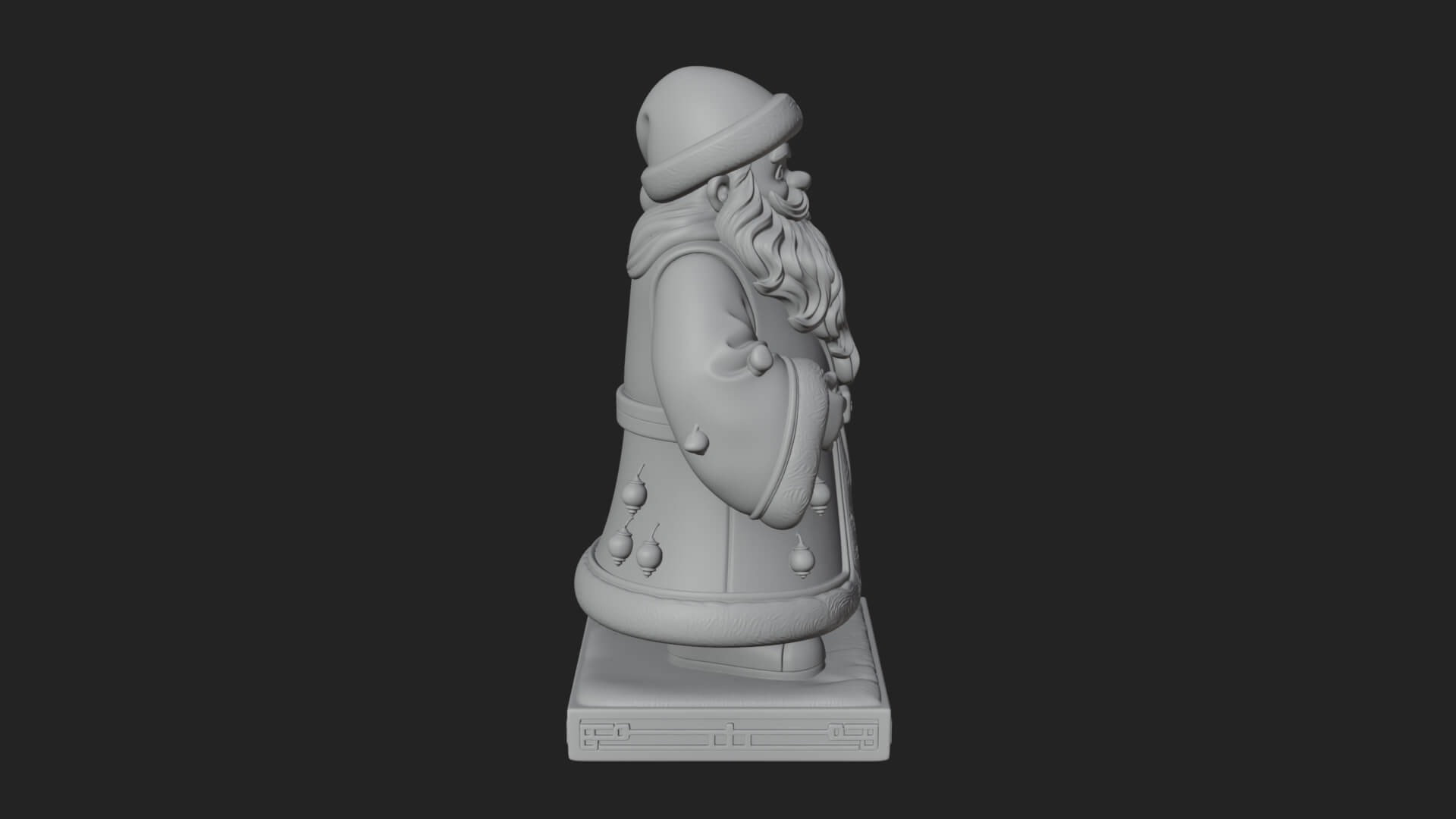 Robed Father Christmas Statue Design 9 3D Print Model 3D Model