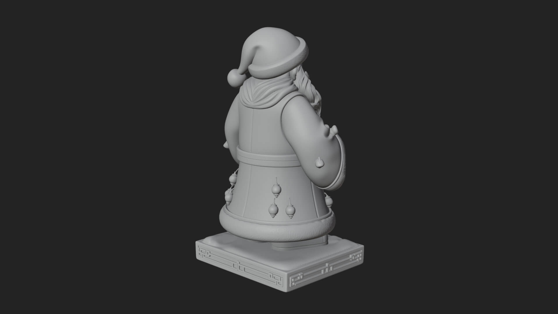 Robed Father Christmas Statue Design 9 3D Print Model 3D Model