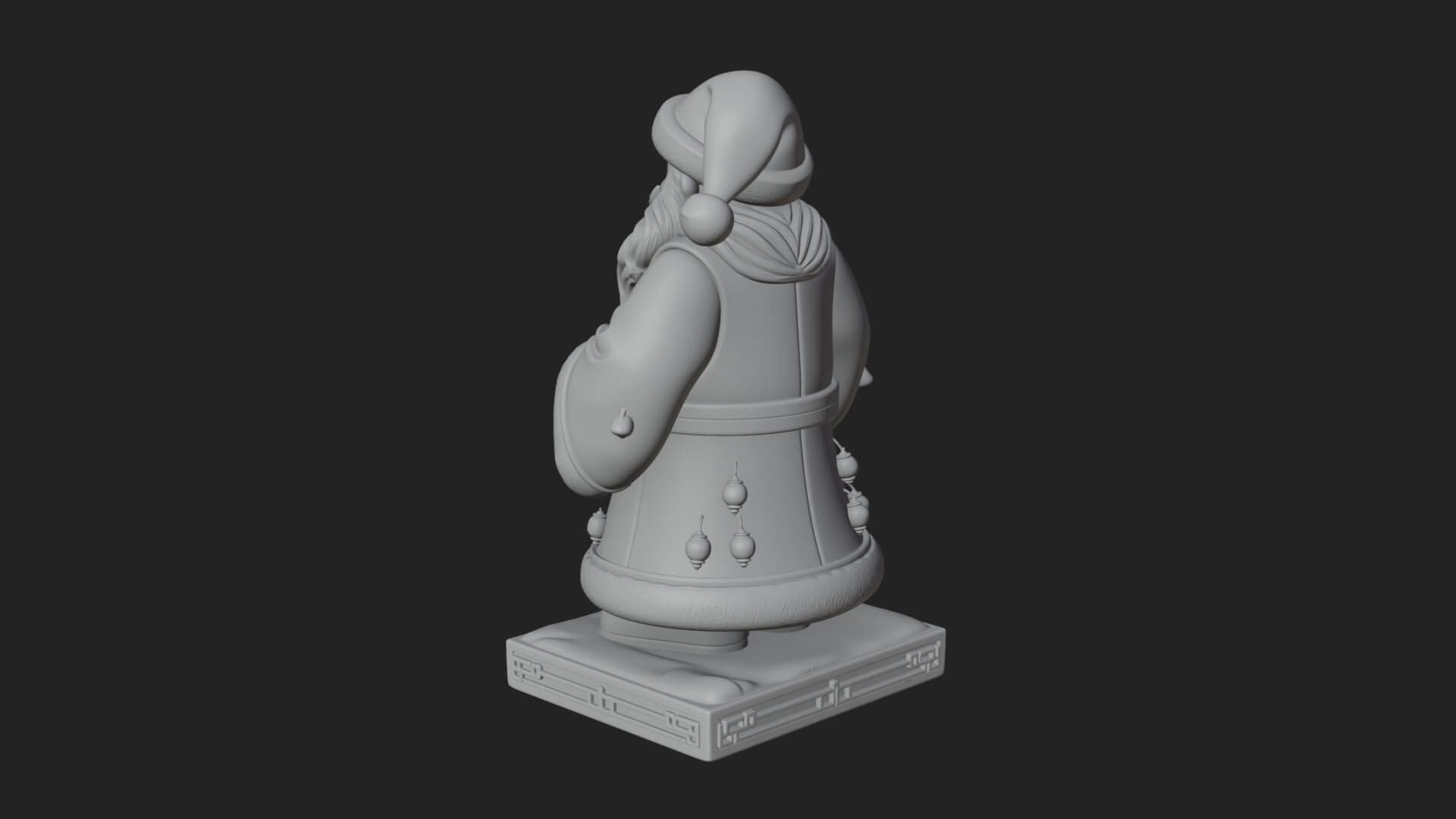 Robed Father Christmas Statue Design 9 3D Print Model 3D Model