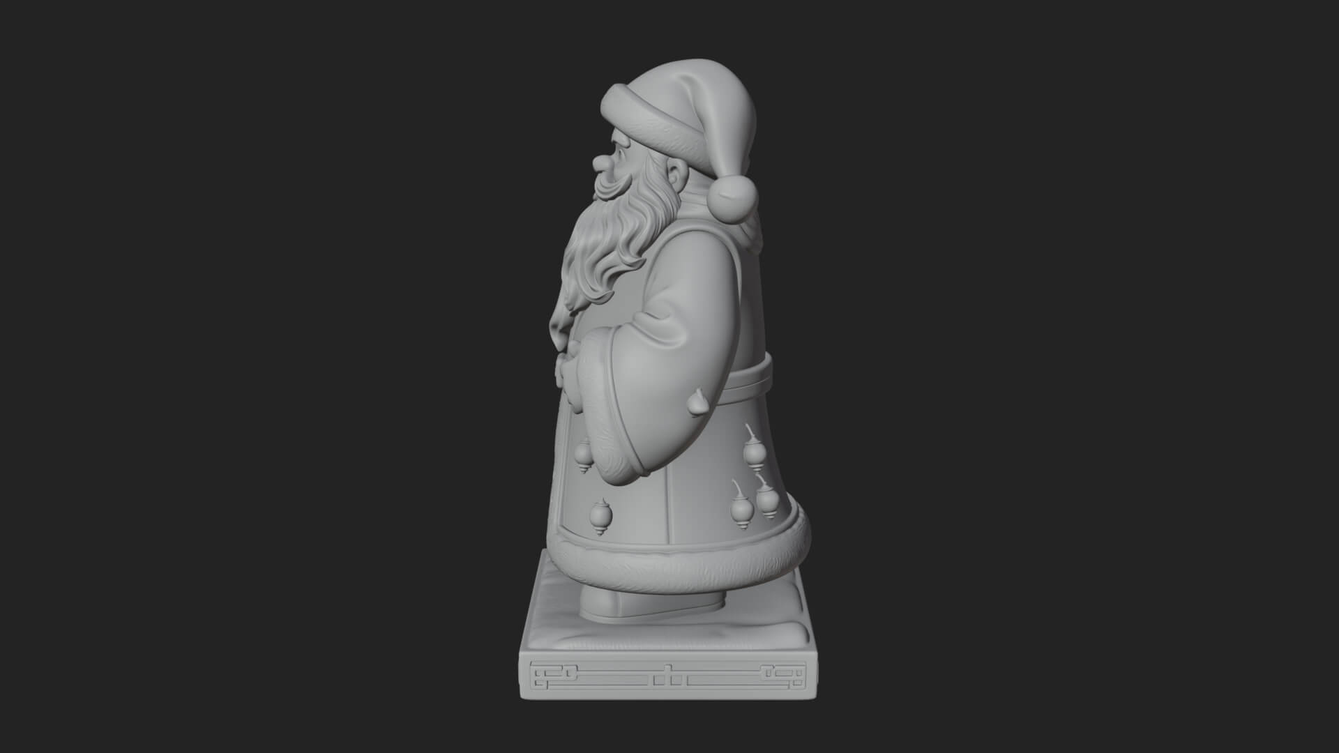 Robed Father Christmas Statue Design 9 3D Print Model 3D Model