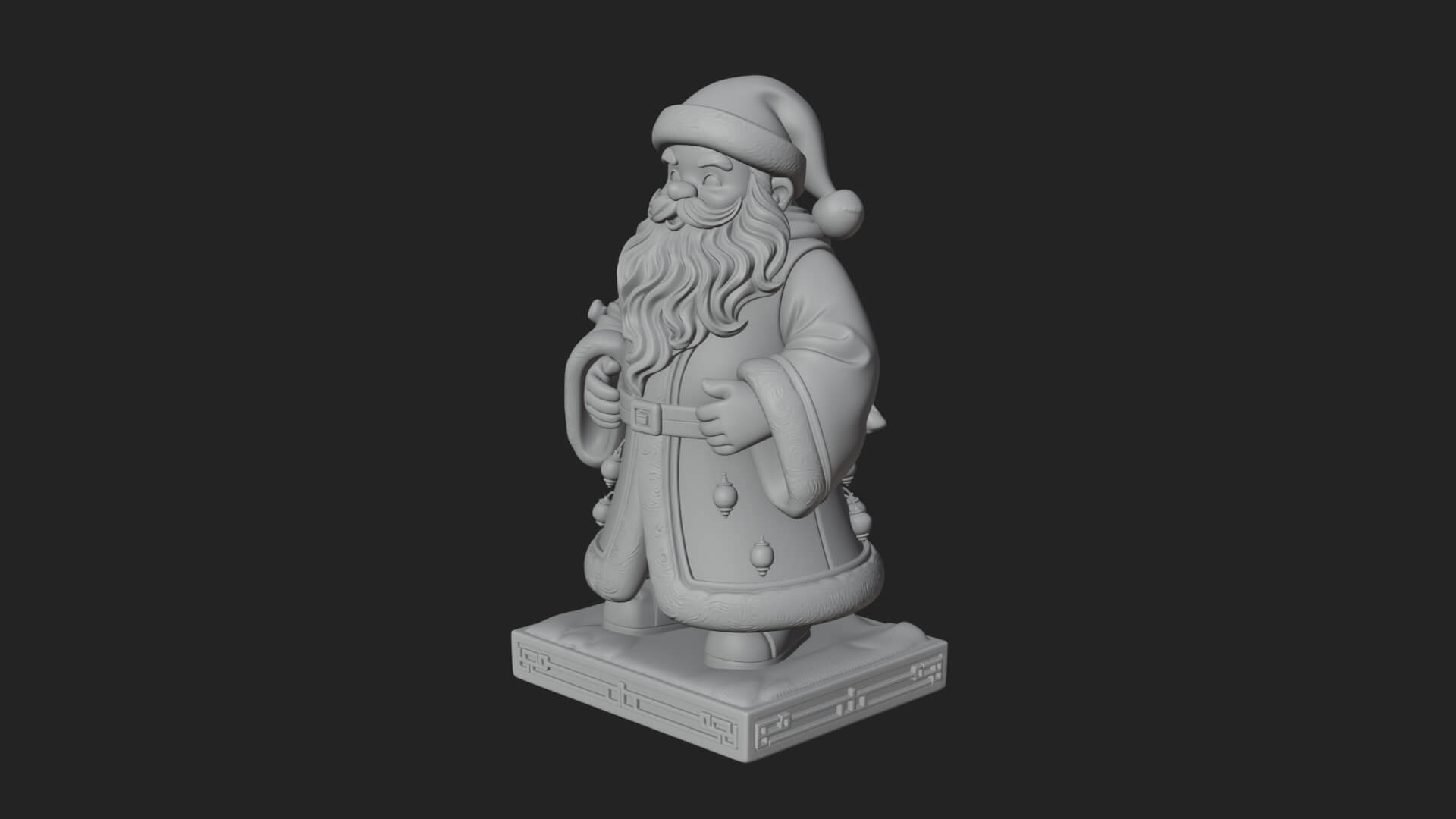 Robed Father Christmas Statue Design 9 3D Print Model 3D Model