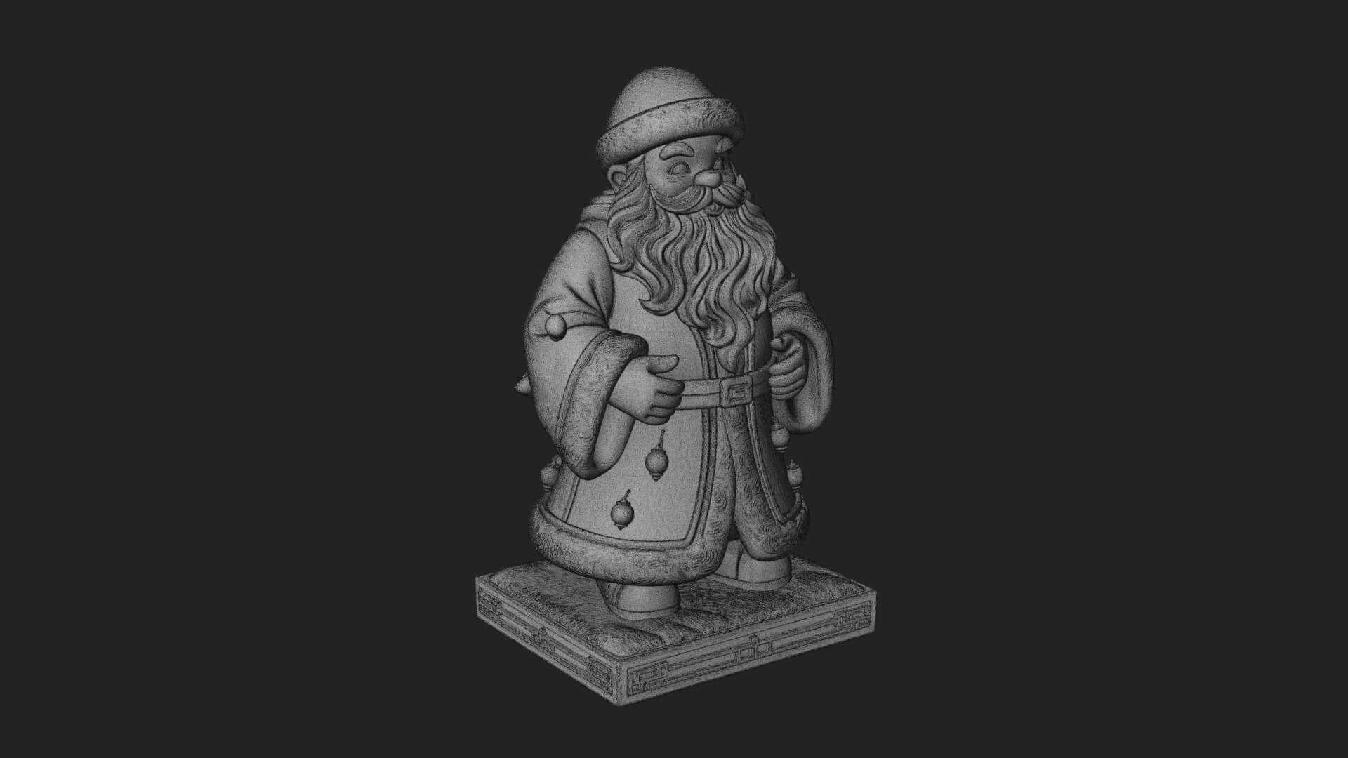 Robed Father Christmas Statue Design 9 3D Print Model 3D Model