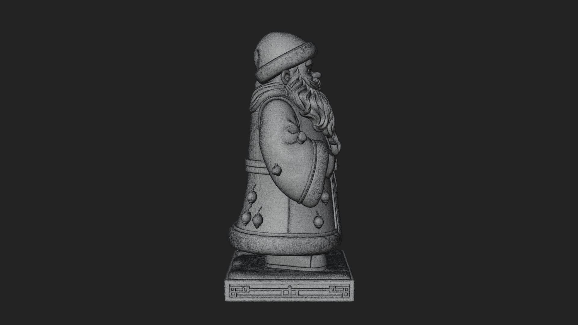 Robed Father Christmas Statue Design 9 3D Print Model 3D Model