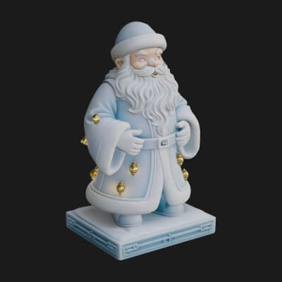 Robed Father Christmas Statue Design 9 3D Print Model