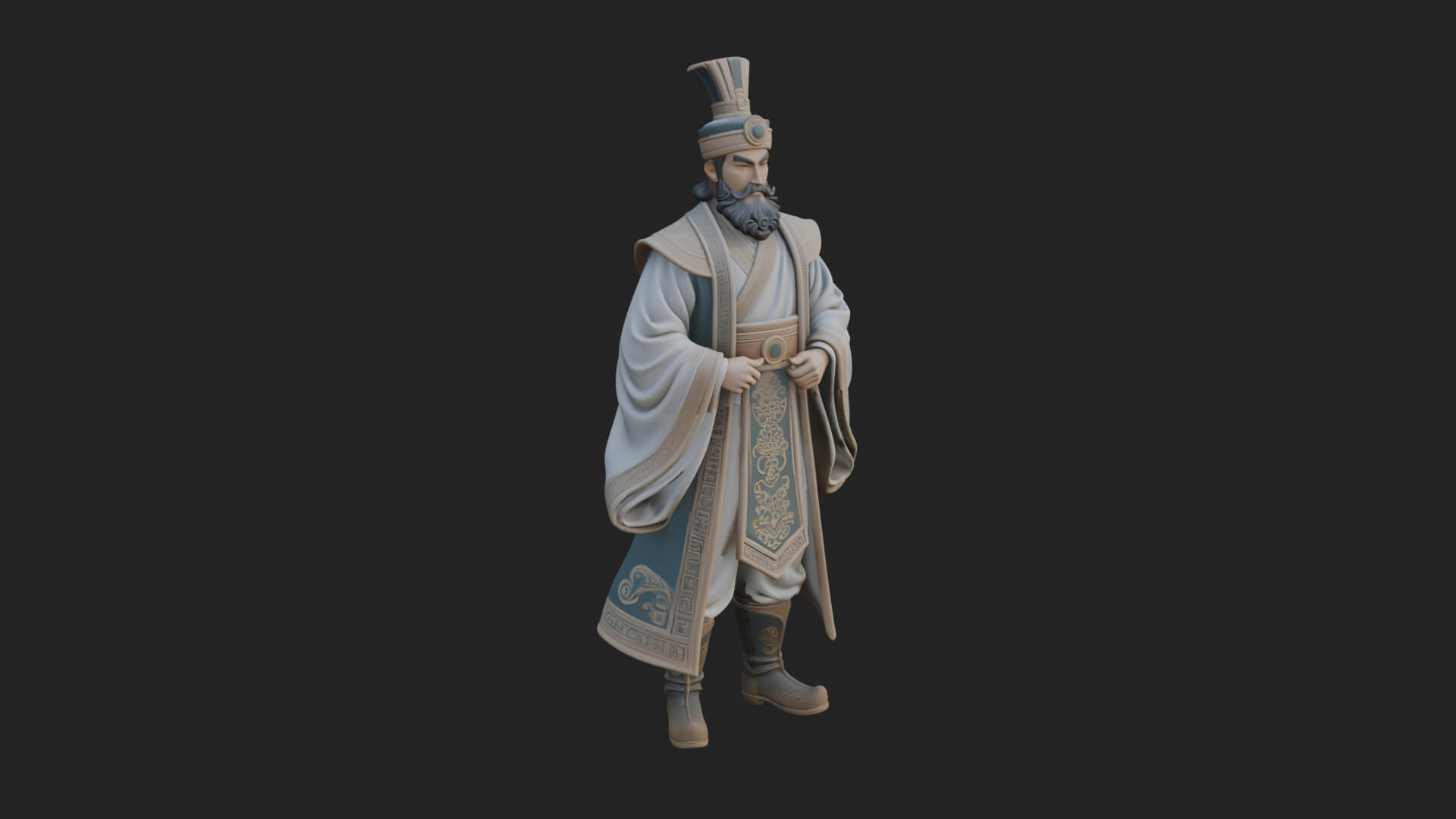 Robed High Priest Statue Design 1 3D Print Model 3D Model