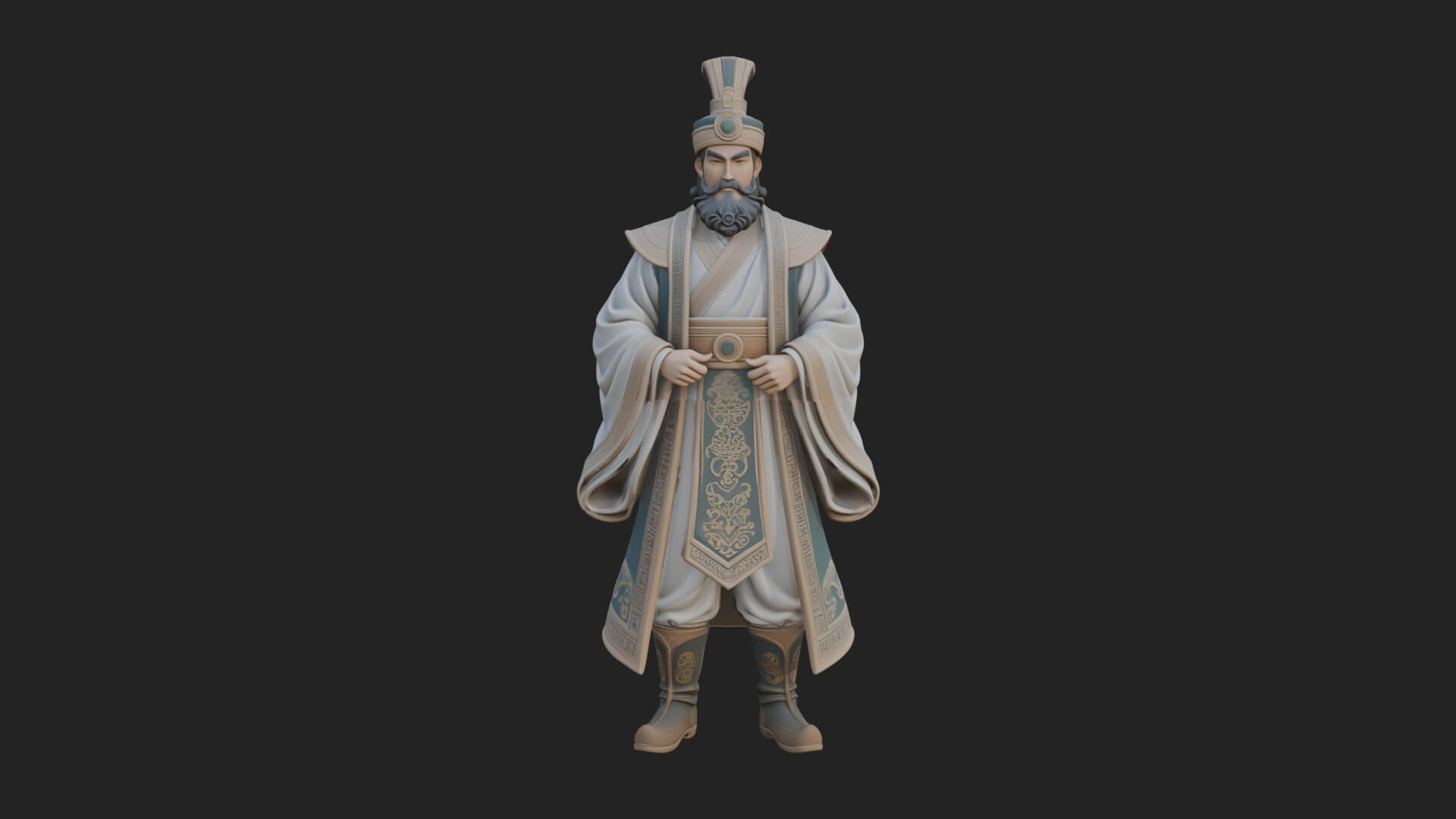 Robed High Priest Statue Design 1 3D Print Model 3D Model