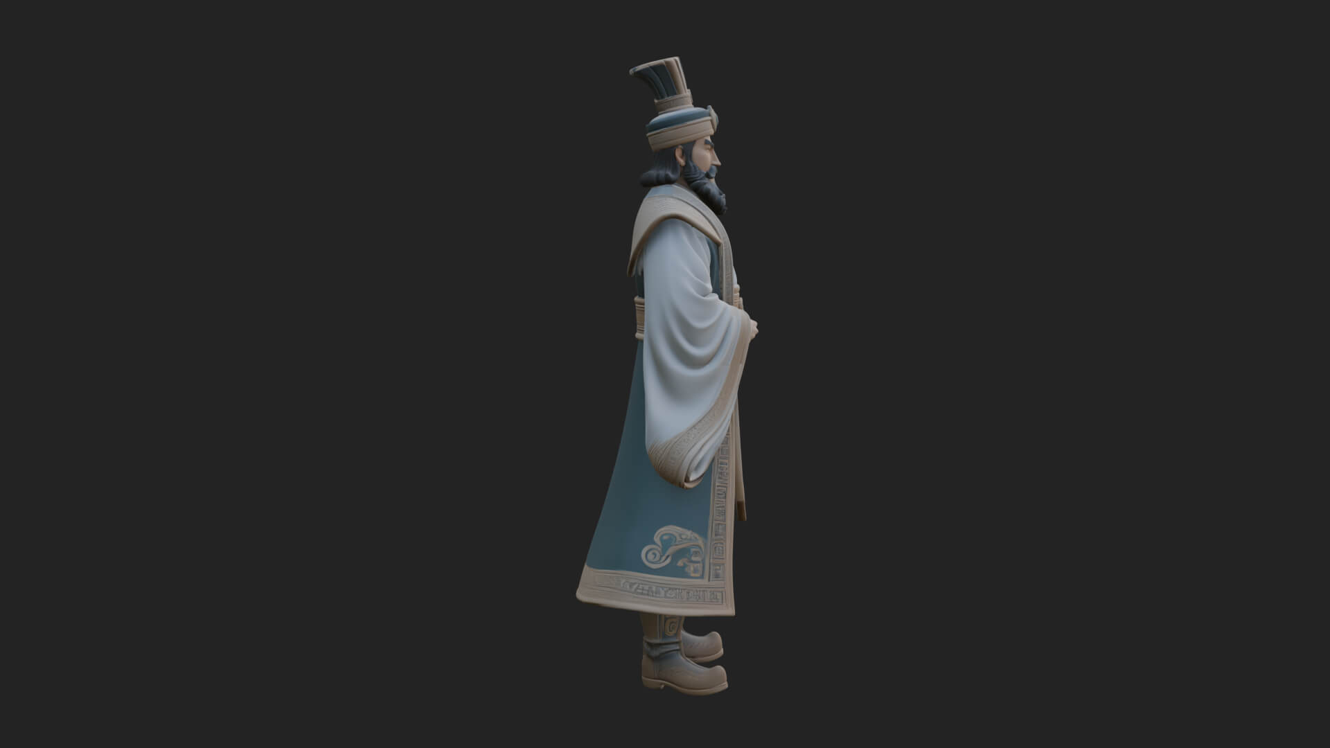 Robed High Priest Statue Design 1 3D Print Model 3D Model