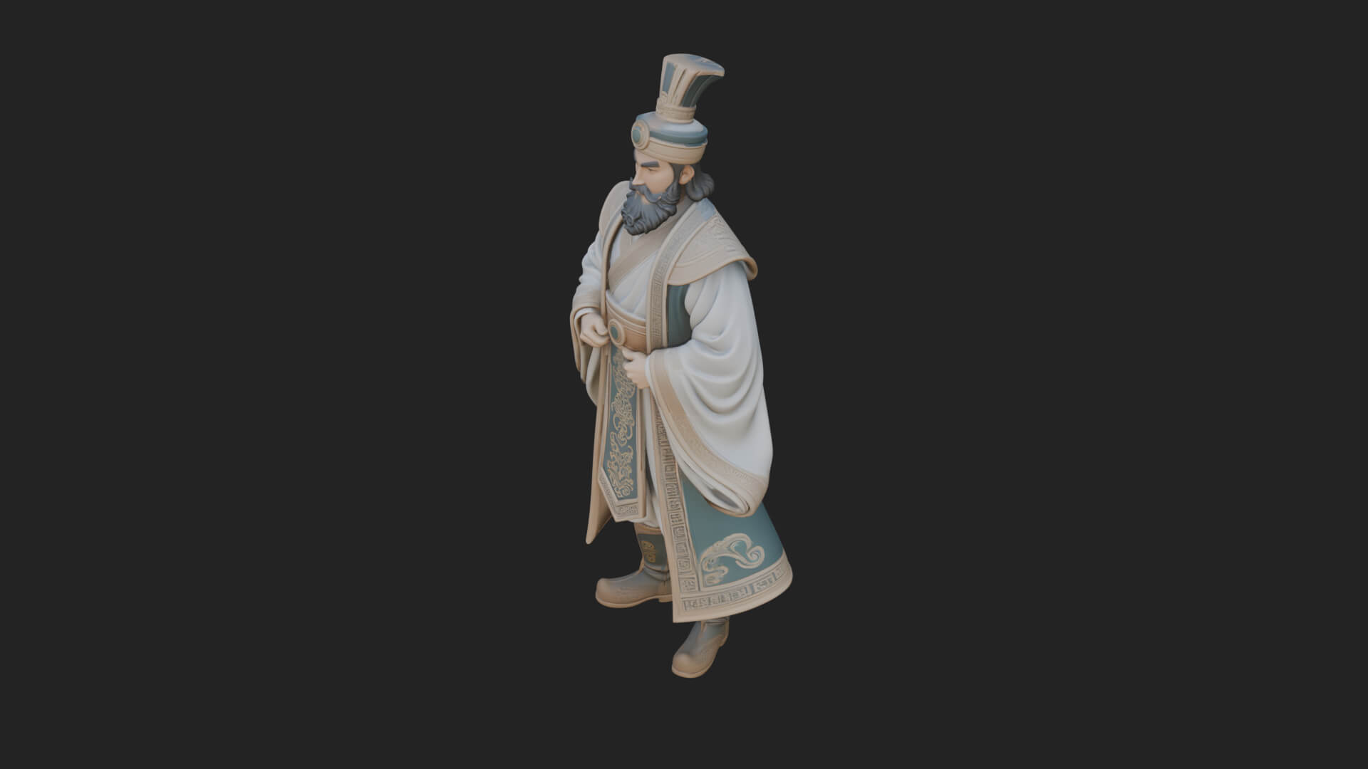 Robed High Priest Statue Design 1 3D Print Model 3D Model