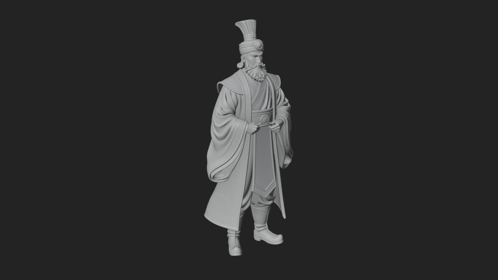 Robed High Priest Statue Design 1 3D Print Model 3D Model