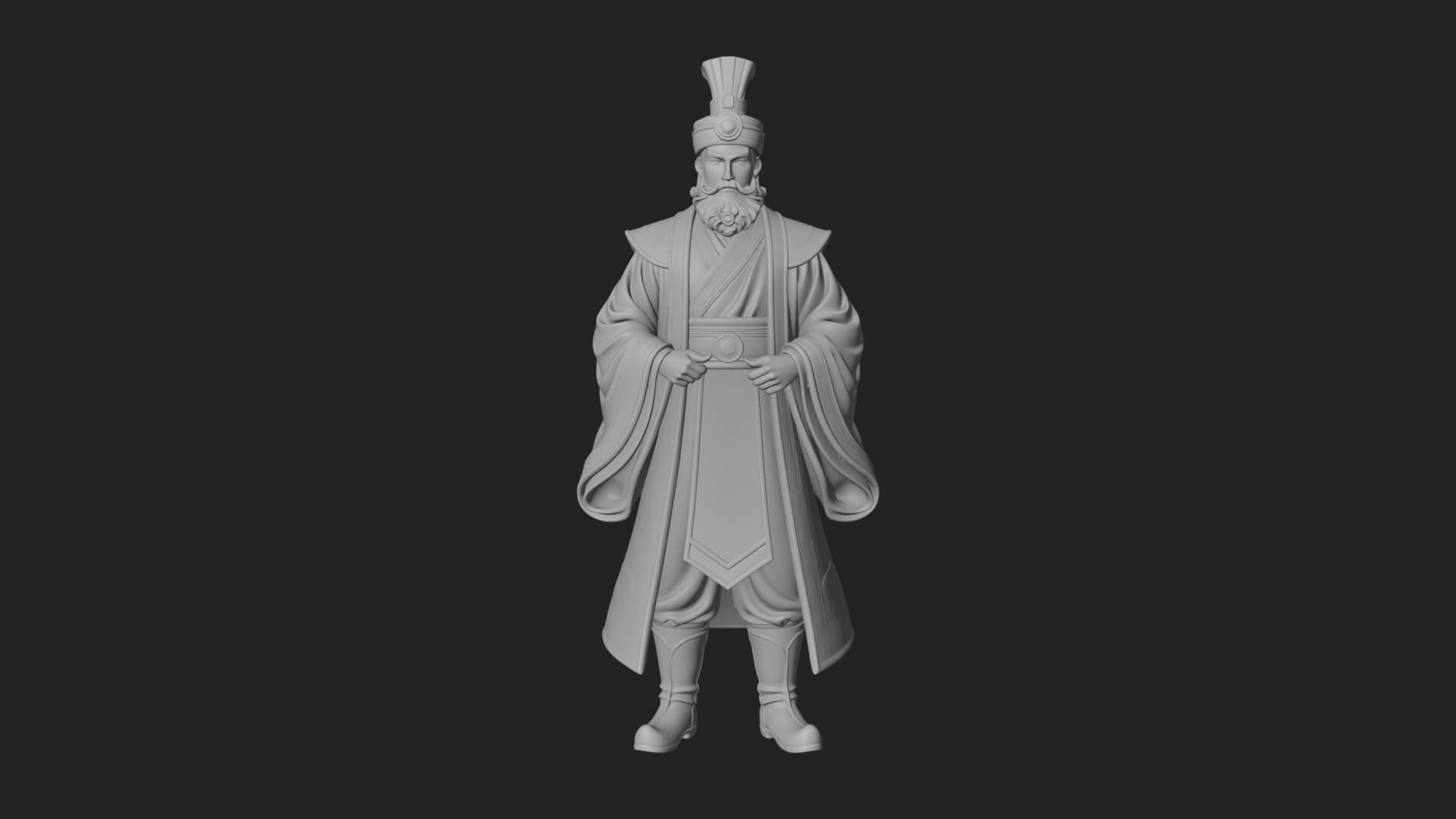 Robed High Priest Statue Design 1 3D Print Model 3D Model