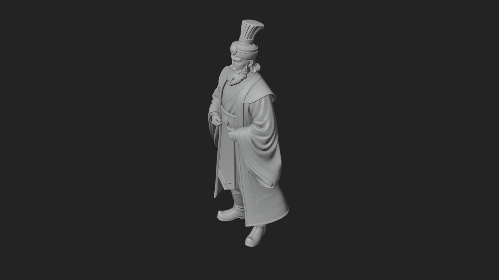 Robed High Priest Statue Design 1 3D Print Model 3D Model