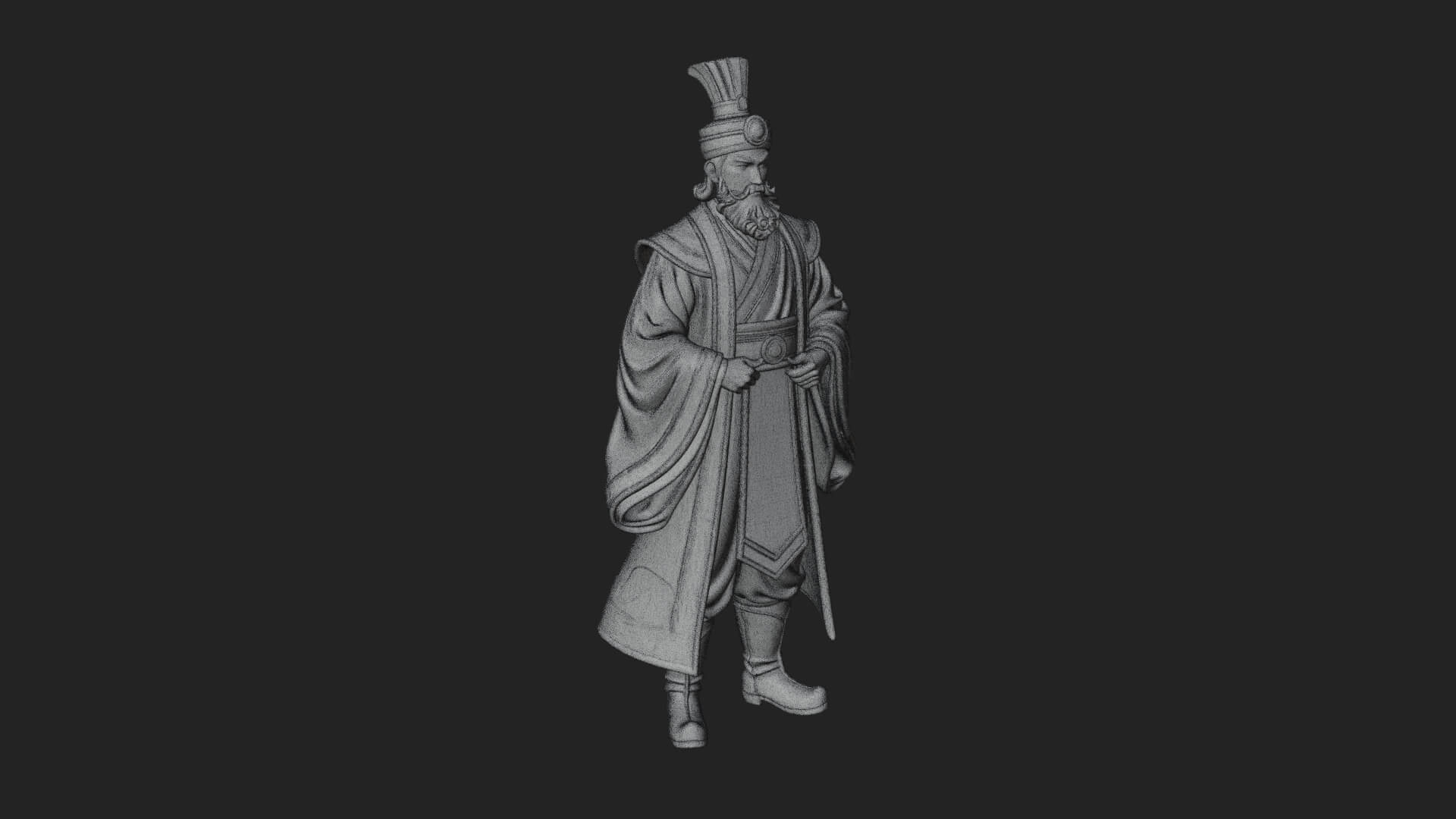 Robed High Priest Statue Design 1 3D Print Model 3D Model