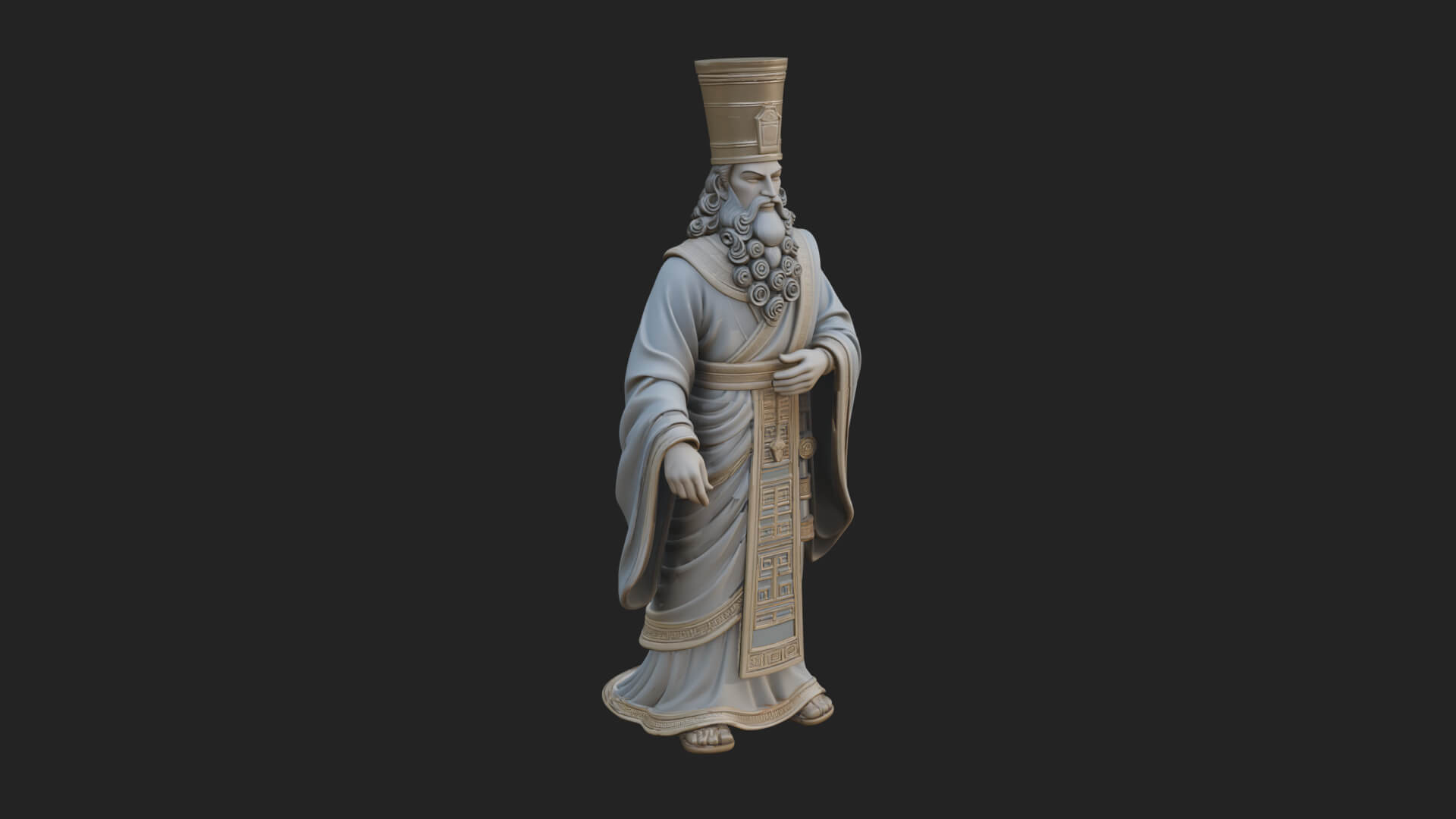 Robed High Priest Statue Design 2 3D Print Model 3D Model