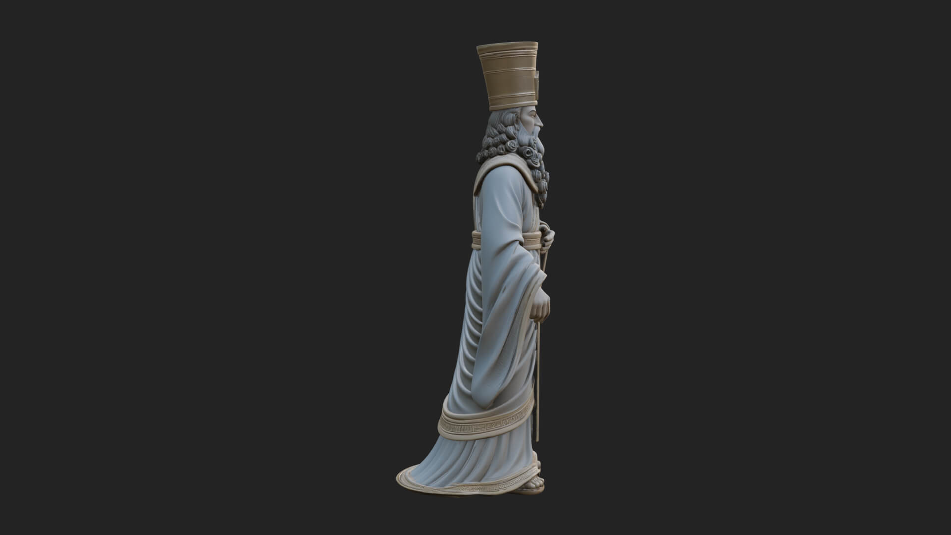 Robed High Priest Statue Design 2 3D Print Model 3D Model