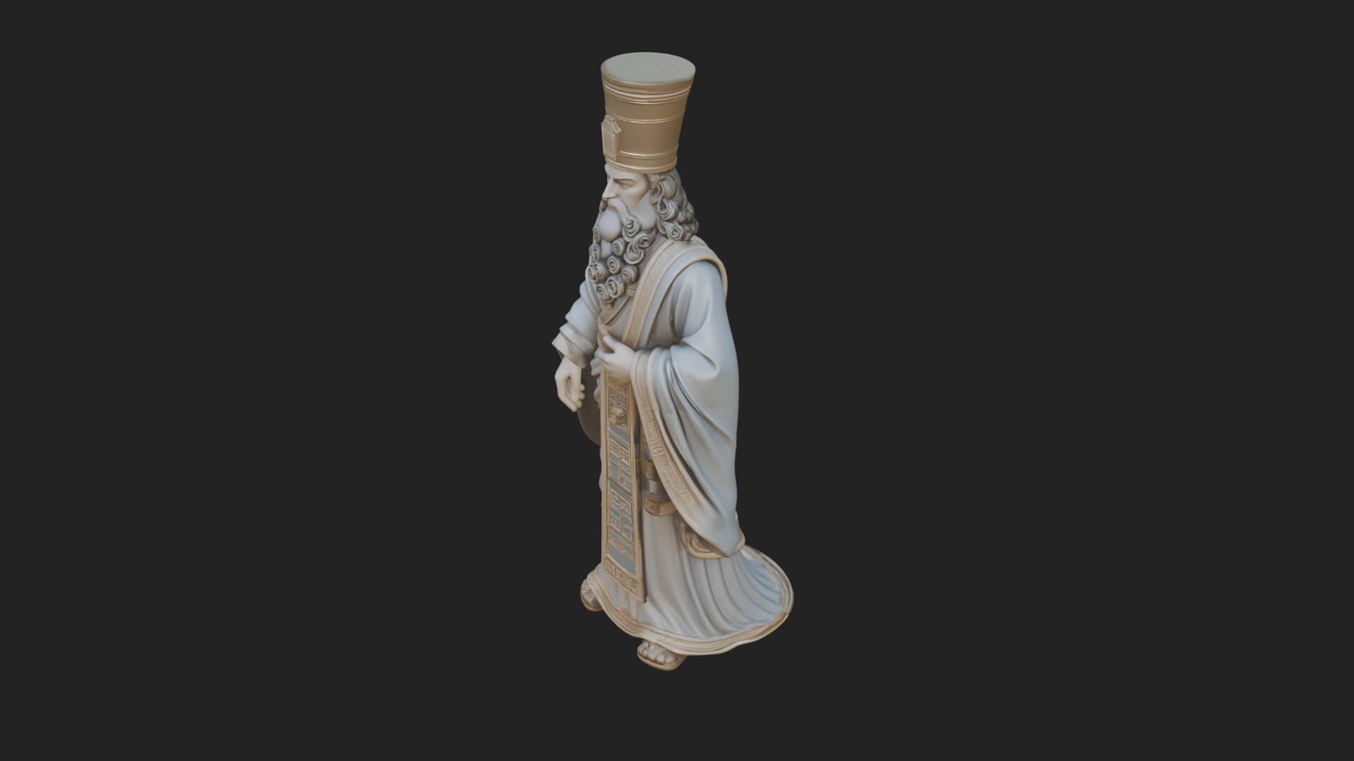 Robed High Priest Statue Design 2 3D Print Model 3D Model