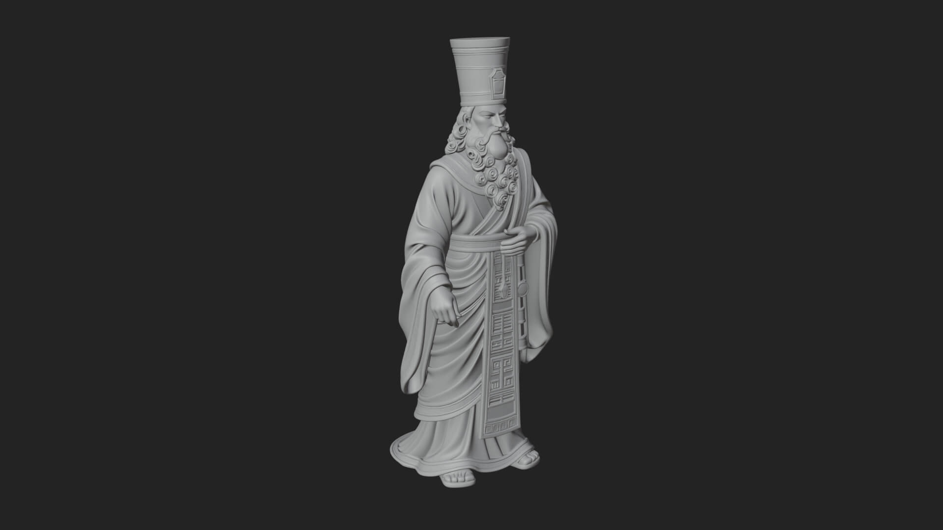 Robed High Priest Statue Design 2 3D Print Model 3D Model