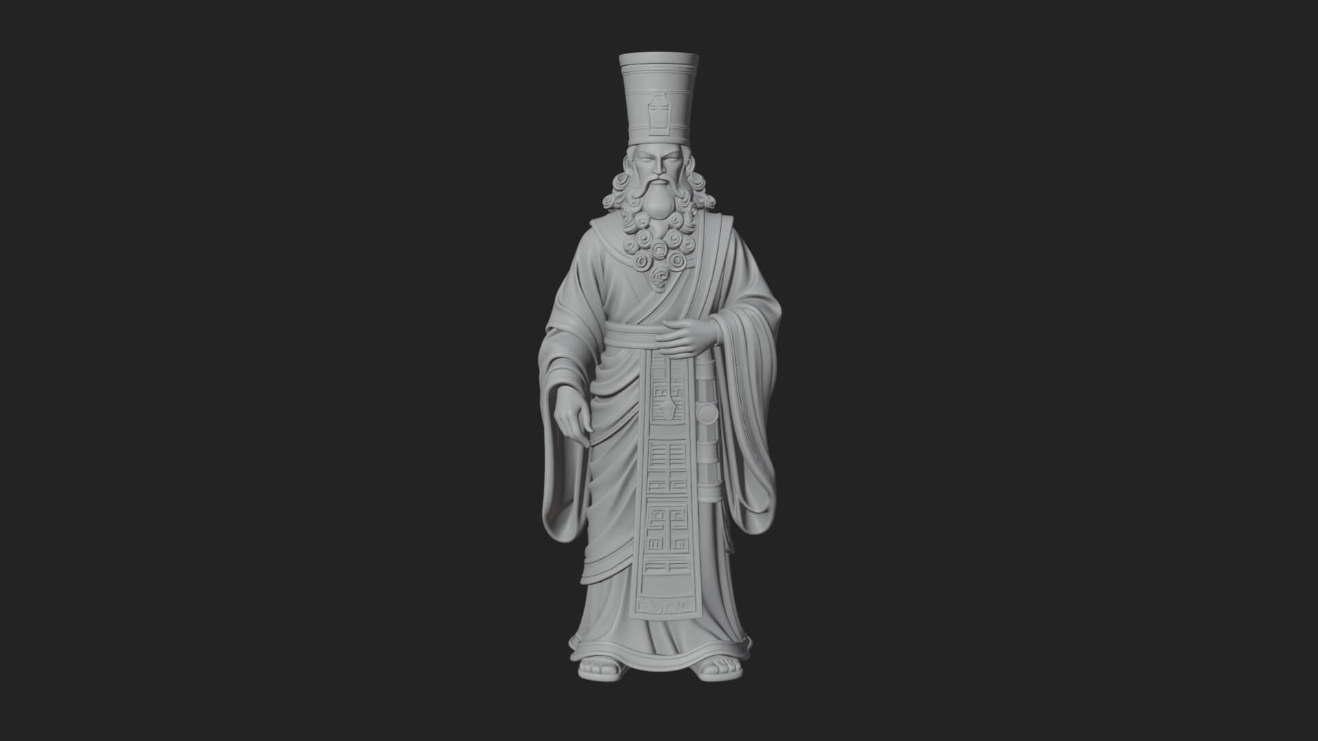 Robed High Priest Statue Design 2 3D Print Model 3D Model