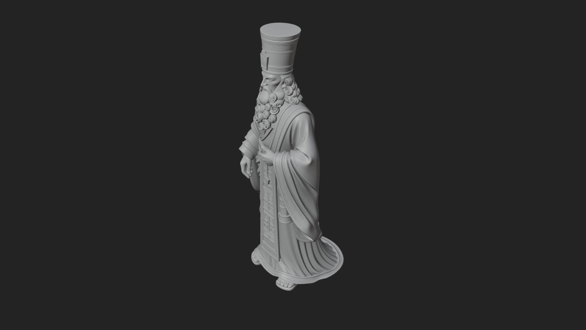 Robed High Priest Statue Design 2 3D Print Model 3D Model