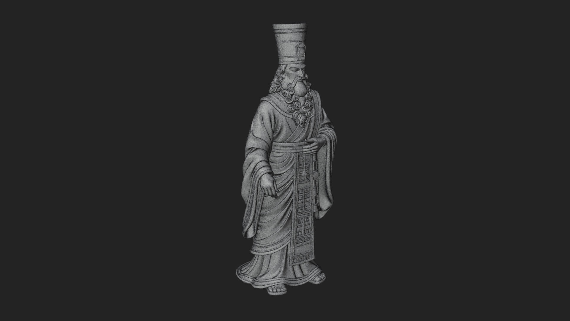 Robed High Priest Statue Design 2 3D Print Model 3D Model