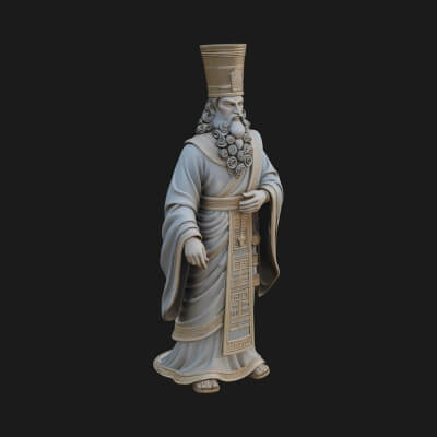 Robed High Priest Statue Design 2 3D Print Model
