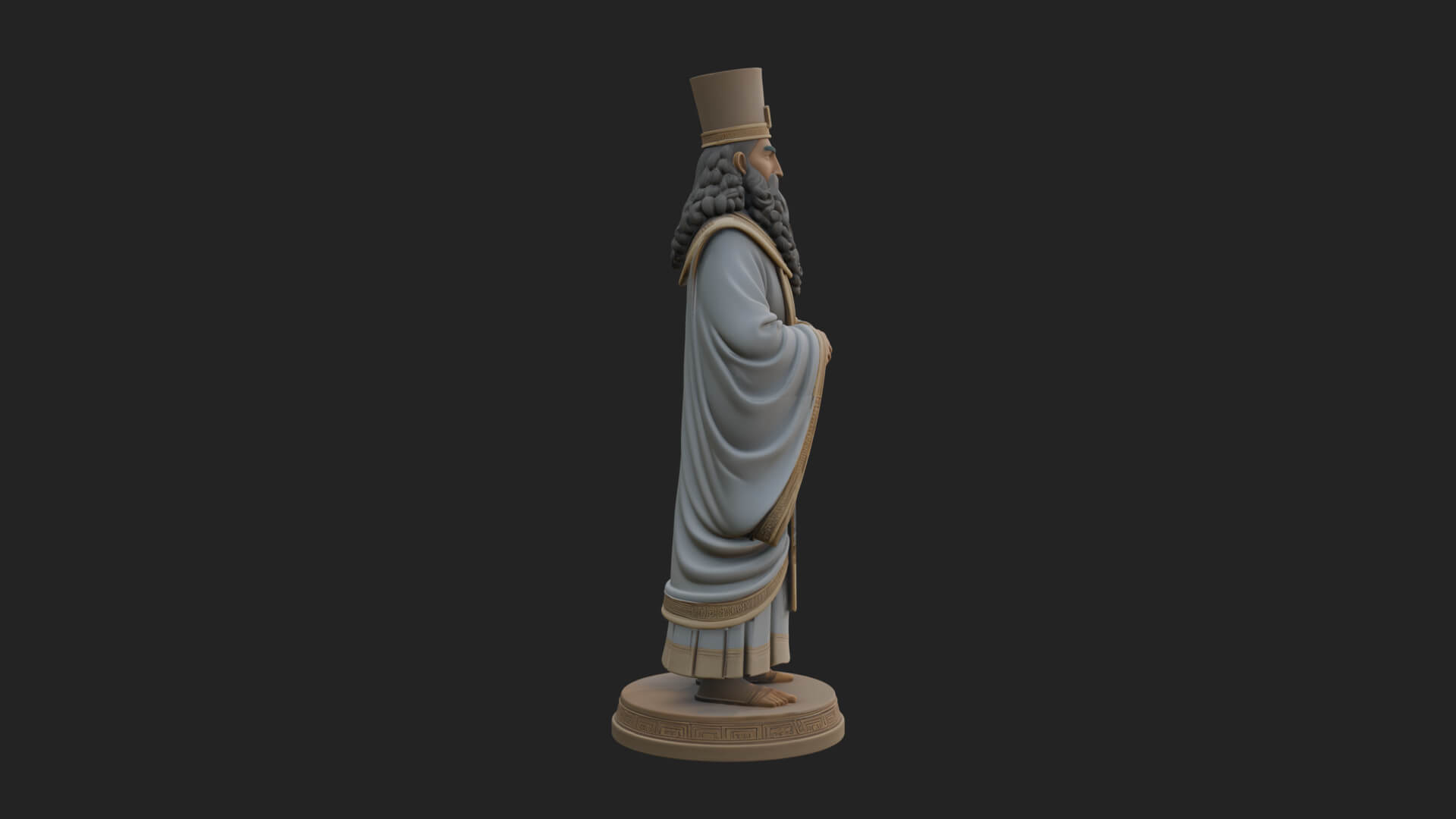 Robed High Priest Statue Design 3 3D Print Model 3D Model