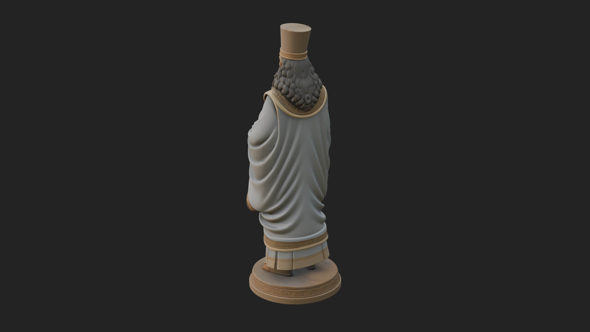 Robed High Priest Statue Design 3 3D Print Model 3D Model