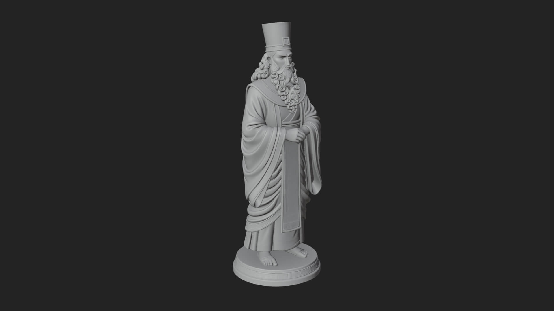 Robed High Priest Statue Design 3 3D Print Model 3D Model