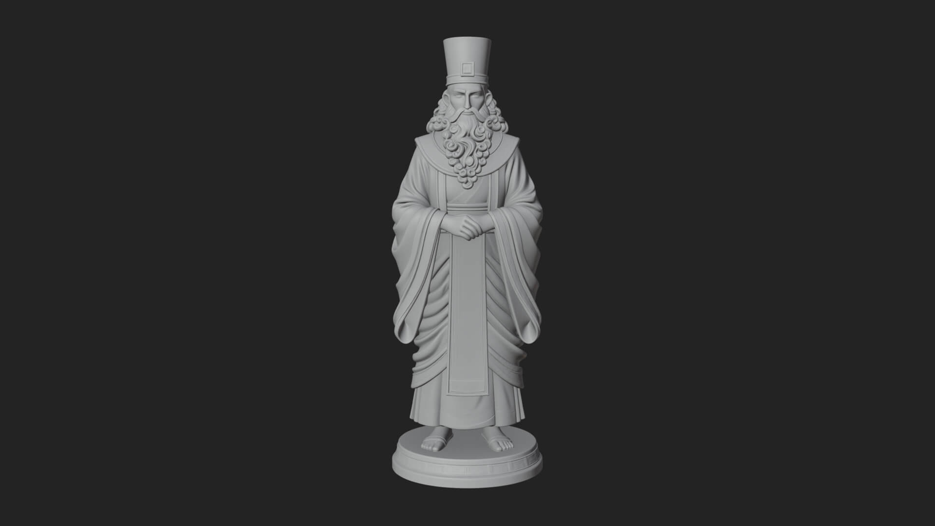 Robed High Priest Statue Design 3 3D Print Model 3D Model